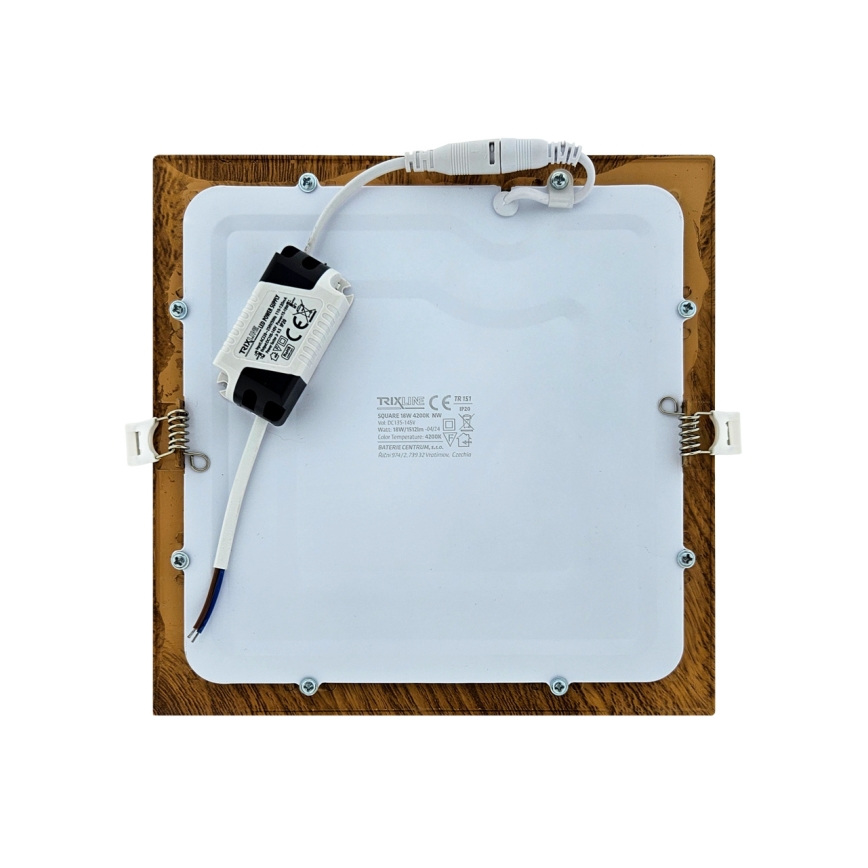 LED Recessed light SQUARE LED/18W/230V 4200K 22x22 cm brown