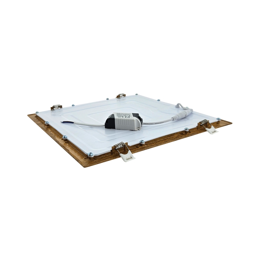 LED Recessed light SQUARE LED/24W/230V 4200K 29,2x29,2 cm brown