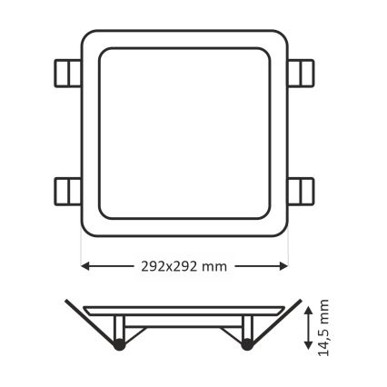 LED Recessed light SQUARE LED/24W/230V 4200K 29,2x29,2 cm brown