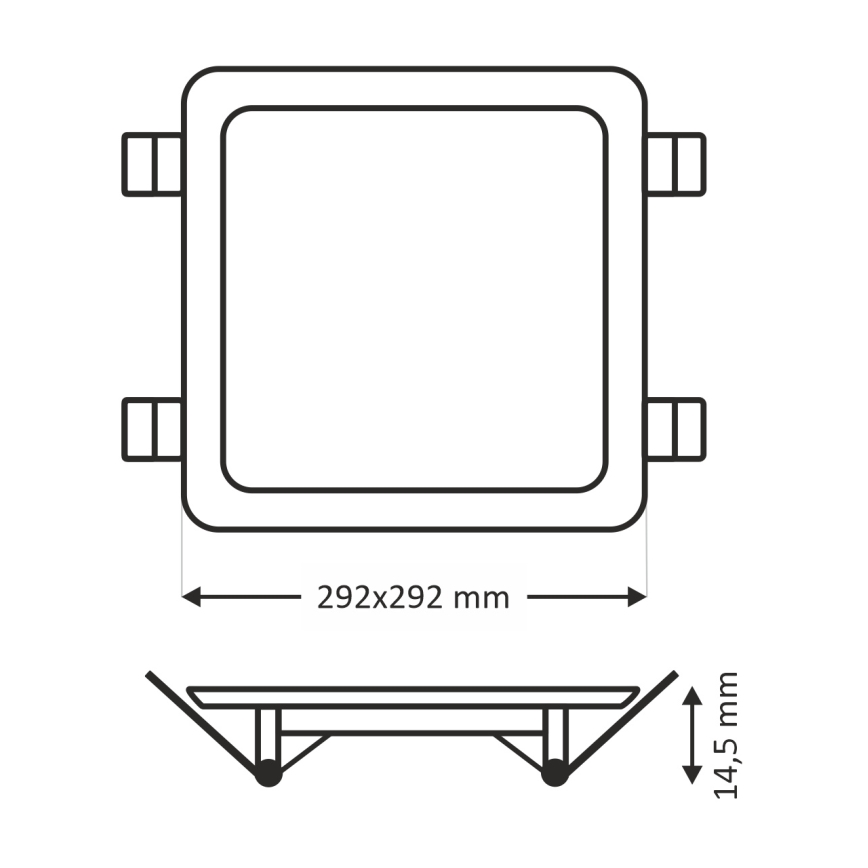 LED Recessed light SQUARE LED/24W/230V 4200K 29,2x29,2 cm brown