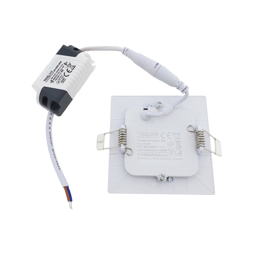 LED Recessed light SQUARE LED/3W/230V 4200K 8,3x8,3 cm white