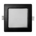 LED Recessed light SQUARE LED/6W/230V 4000K 12x12 cm black