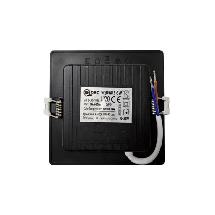 LED Recessed light SQUARE LED/6W/230V 4000K 12x12 cm black