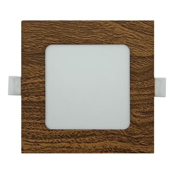 LED Recessed light SQUARE LED/6W/230V 4200K 11,8x11,8 cm brown