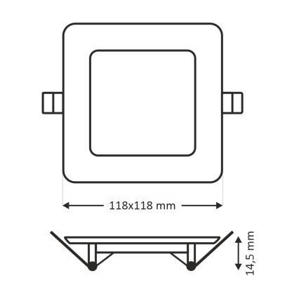 LED Recessed light SQUARE LED/6W/230V 6500K 11,8x11,8 cm white