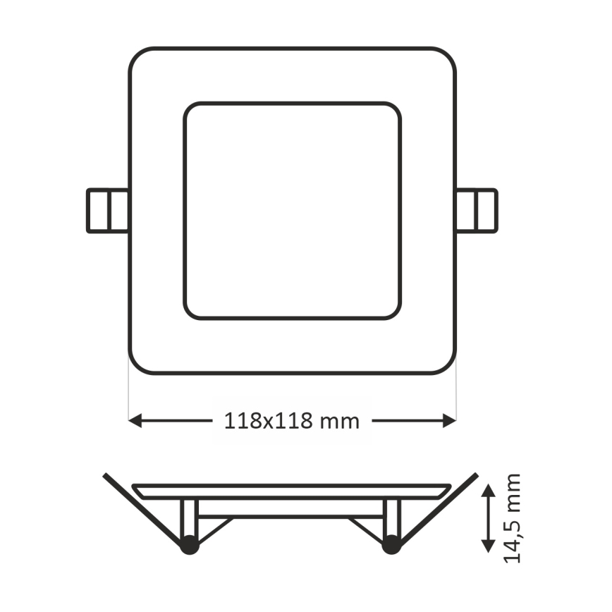 LED Recessed light SQUARE LED/6W/230V 6500K 11,8x11,8 cm white
