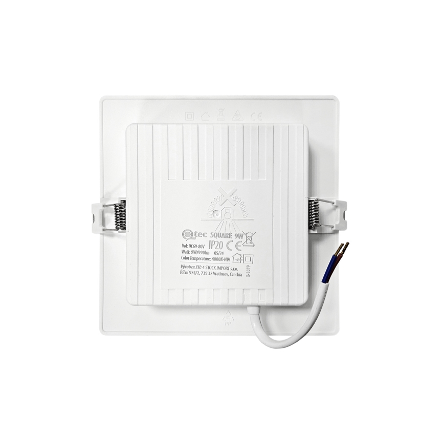 LED Recessed light SQUARE LED/9W/230V 4000K 14,5x14,5 cm white