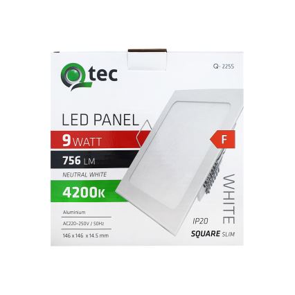 LED Recessed light SQUARE LED/9W/230V 4200K 14,6x14,6 cm white