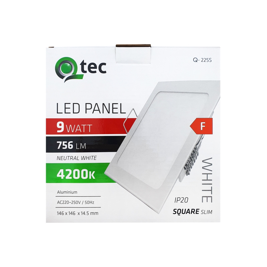 LED Recessed light SQUARE LED/9W/230V 4200K 14,6x14,6 cm white