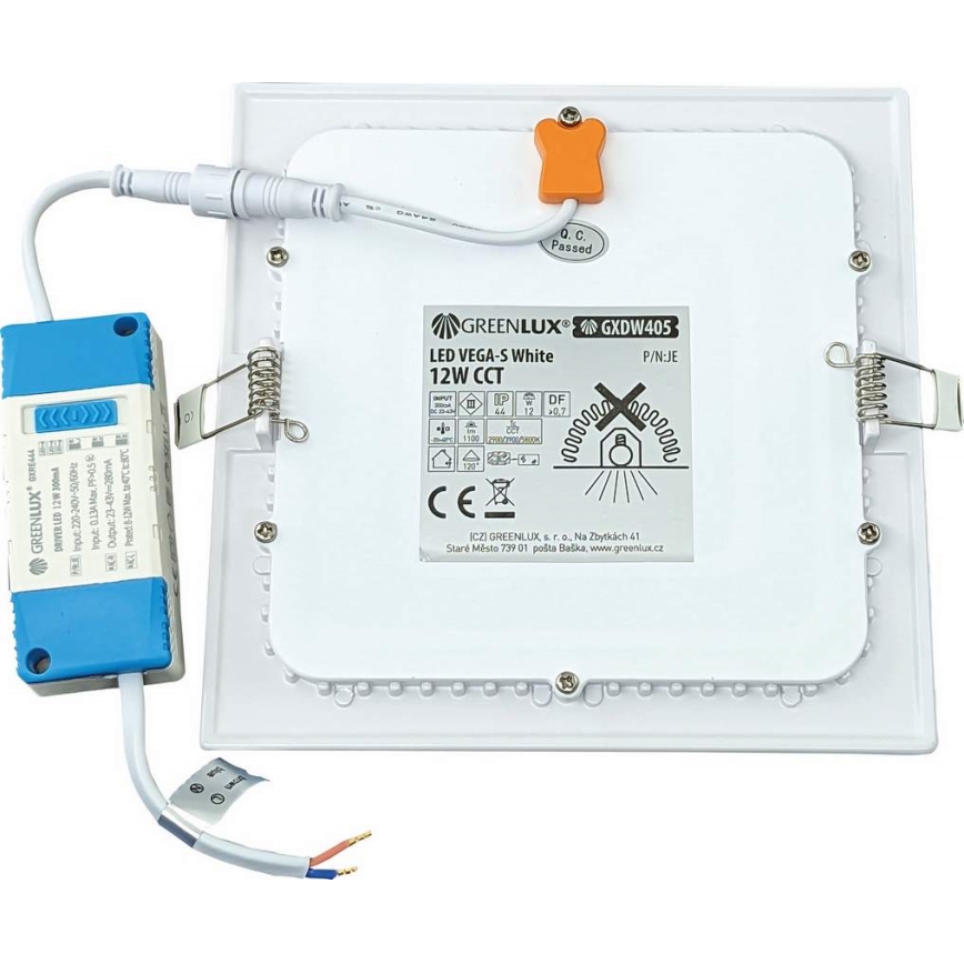 LED Recessed light VEGA LED/12W/230V 2900/3900/5800K 17,5x17,5 cm white