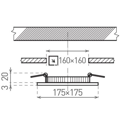 LED Recessed light VEGA LED/12W/230V 2900/3900/5800K 17,5x17,5 cm white