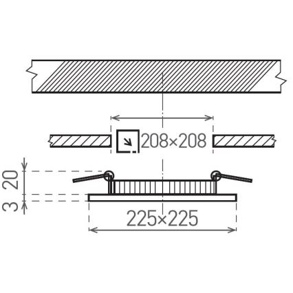LED Recessed light VEGA LED/18W/230V 2900/3900/5800K 22,5x22,5 cm white