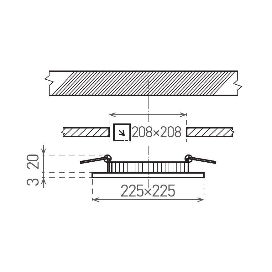 LED Recessed light VEGA LED/18W/230V 2900/3900/5800K 22,5x22,5 cm white