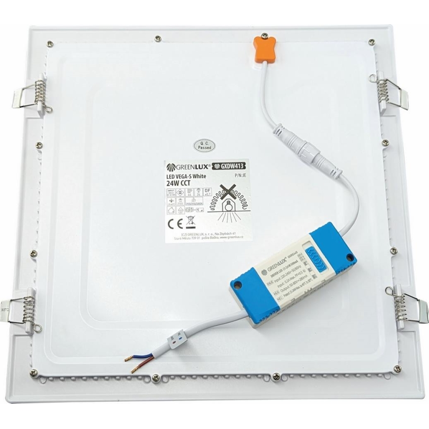 LED Recessed light VEGA LED/24W/230V 2900/3900/5800K 30x30 cm white