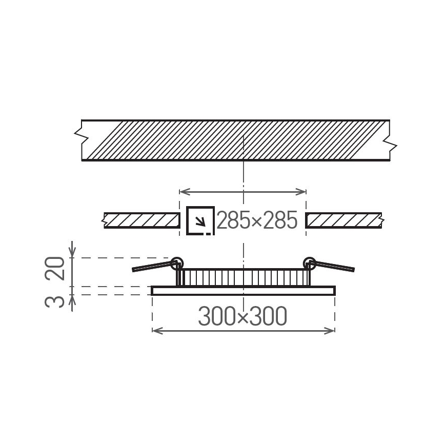LED Recessed light VEGA LED/24W/230V 2900/3900/5800K 30x30 cm white