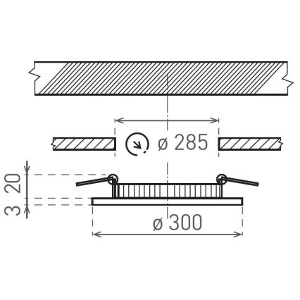 LED Recessed light VEGA LED/24W/230V 2900/3900/5800K d. 30 cm white