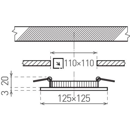 LED Recessed light VEGA LED/6W/230V 2900/3900/5800K 12,5x12,5 cm white