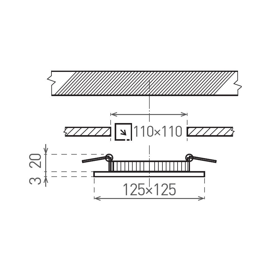 LED Recessed light VEGA LED/6W/230V 2900/3900/5800K 12,5x12,5 cm white
