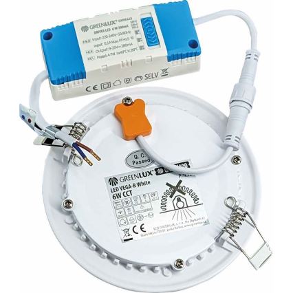 LED Recessed light VEGA LED/6W/230V 2900/3900/5800K d. 12,5 cm white