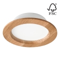 LED Recessed light WOODY SPOT LED/12,5W/230V 3000K oak ø 16 cm