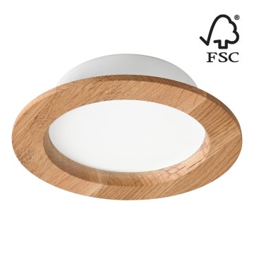 LED Recessed light WOODY SPOT LED/12,5W/230V 3000K oak ø 16 cm