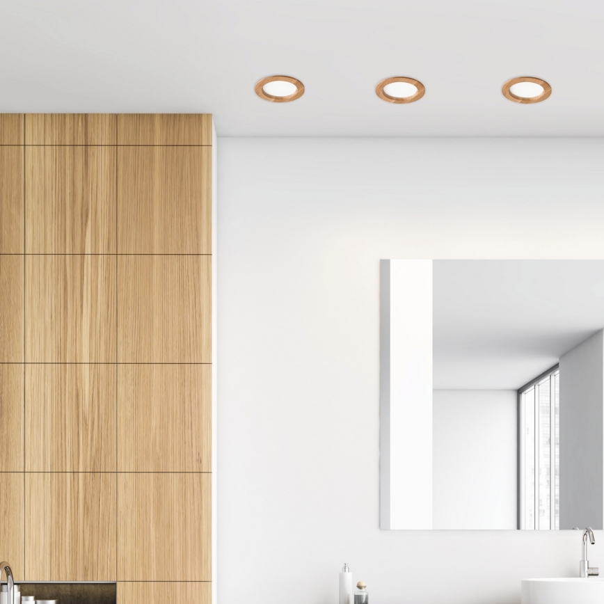 LED Recessed light WOODY SPOT LED/12,5W/230V 3000K oak ø 16 cm