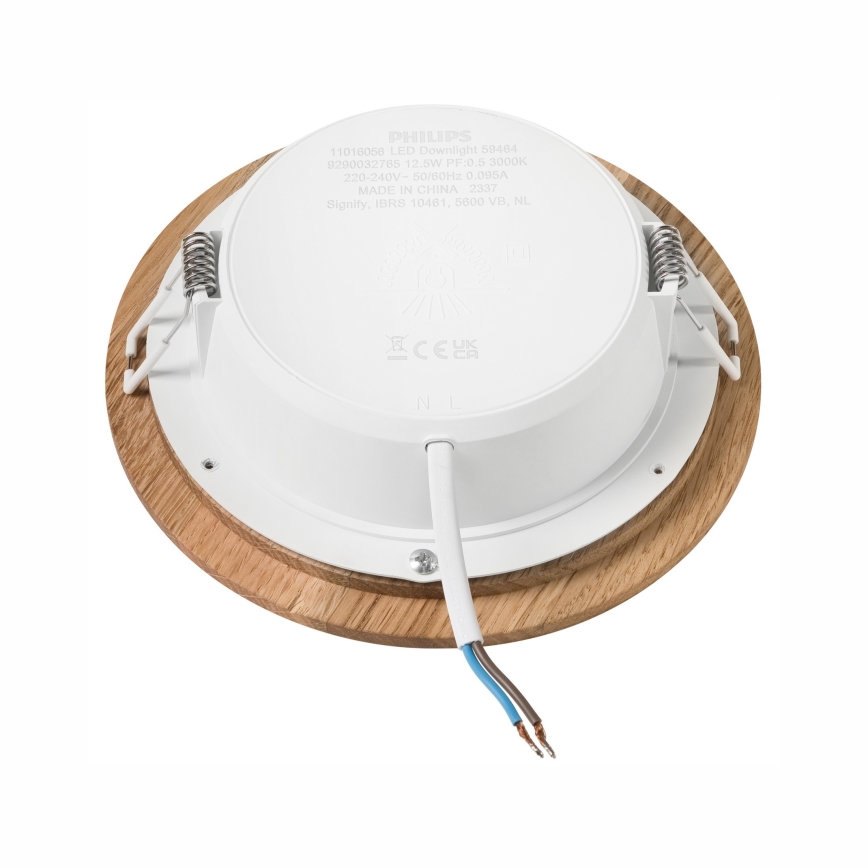 LED Recessed light WOODY SPOT LED/12,5W/230V 3000K oak ø 16 cm