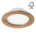 LED Recessed light WOODY SPOT LED/12,5W/230V 3000K walnut ø 16 cm
