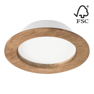 LED Recessed light WOODY SPOT LED/12,5W/230V 3000K walnut ø 16 cm