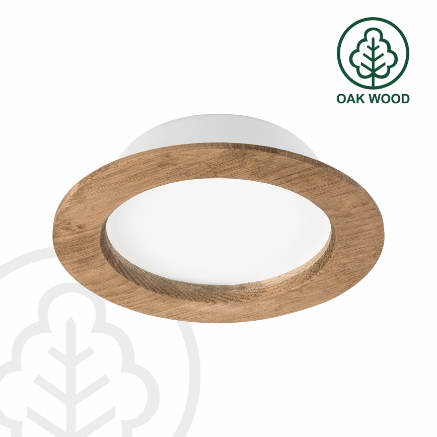 LED Recessed light WOODY SPOT LED/12,5W/230V 3000K walnut ø 16 cm