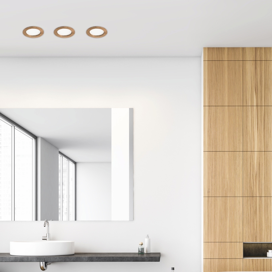 LED Recessed light WOODY SPOT LED/12,5W/230V 3000K walnut ø 16 cm