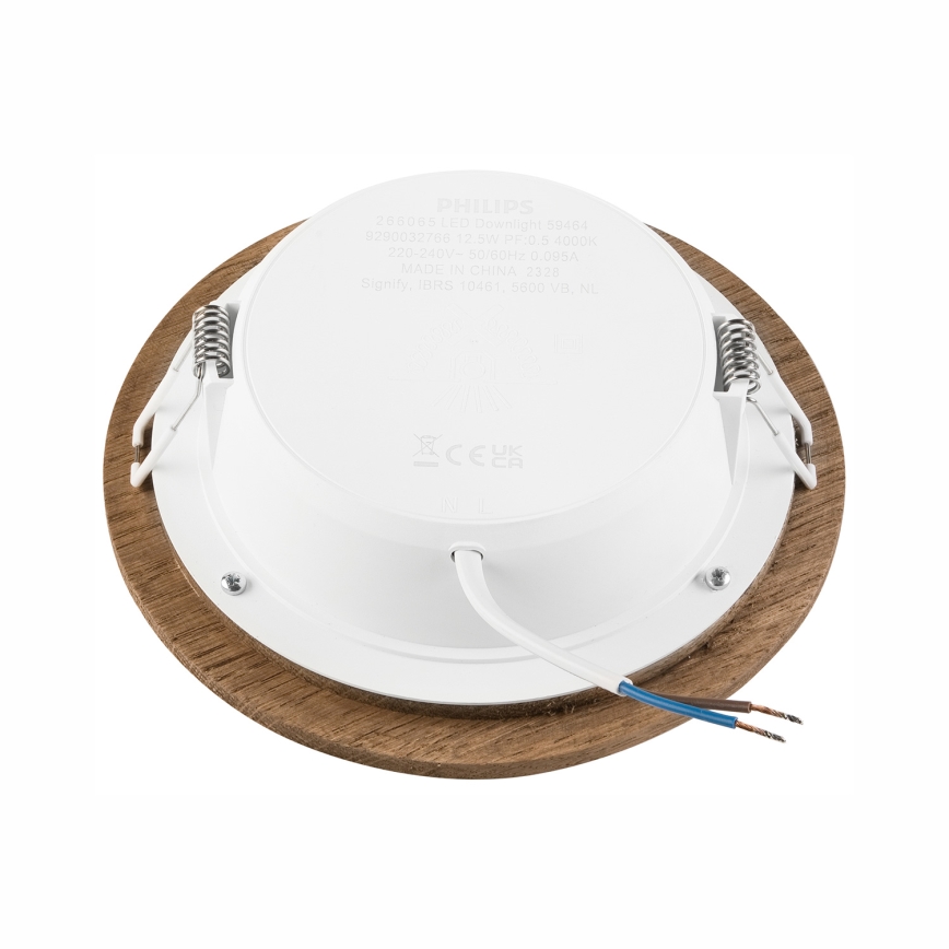 LED Recessed light WOODY SPOT LED/12,5W/230V 3000K walnut ø 16 cm