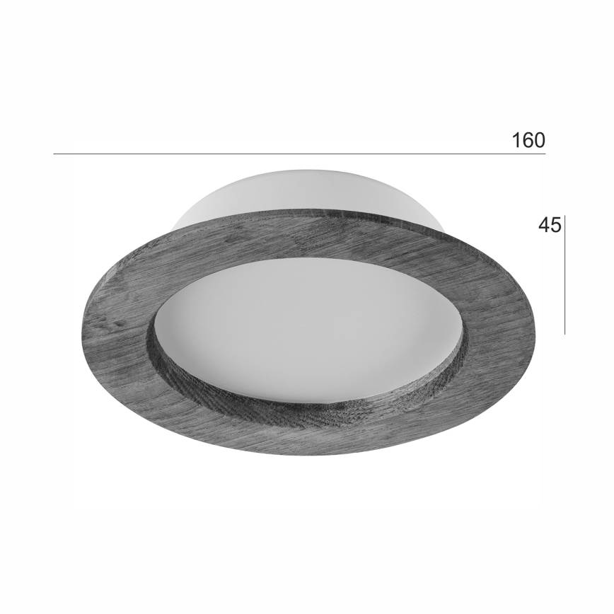 LED Recessed light WOODY SPOT LED/12,5W/230V 3000K walnut ø 16 cm