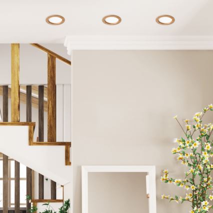 LED Recessed light WOODY SPOT LED/16,5W/230V 4000K oak ø 18,5 cm