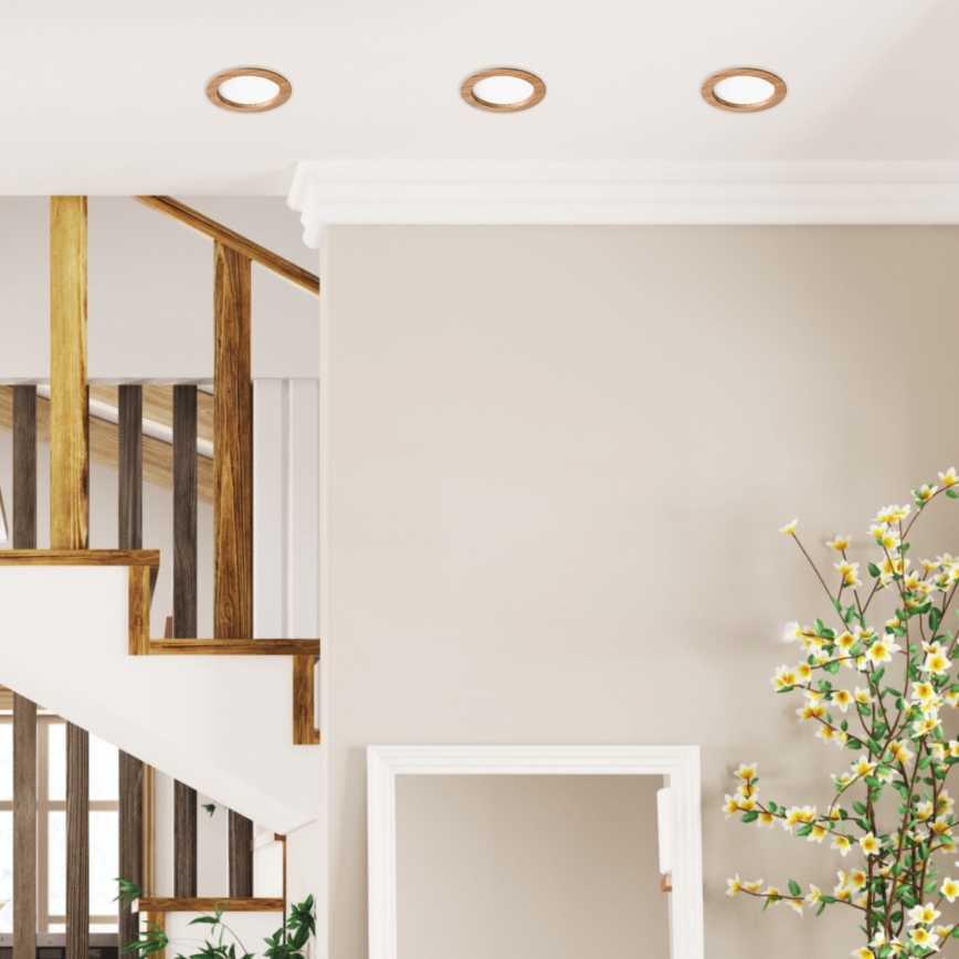 LED Recessed light WOODY SPOT LED/16,5W/230V 4000K oak ø 18,5 cm