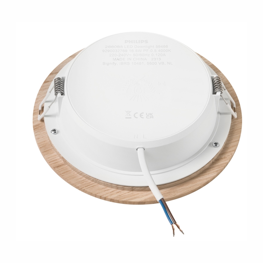 LED Recessed light WOODY SPOT LED/16,5W/230V 4000K oak ø 18,5 cm