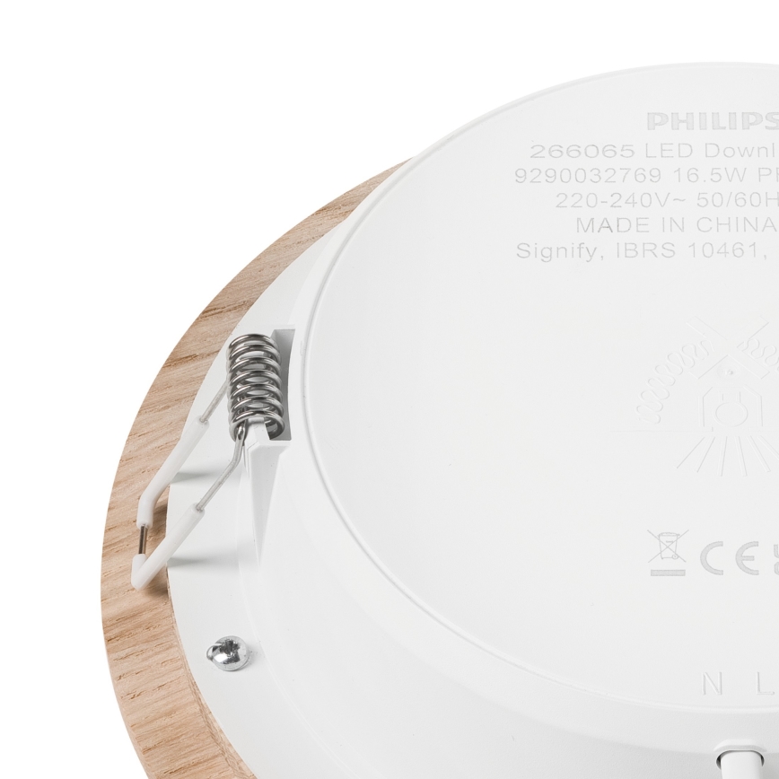 LED Recessed light WOODY SPOT LED/16,5W/230V 4000K oak ø 18,5 cm