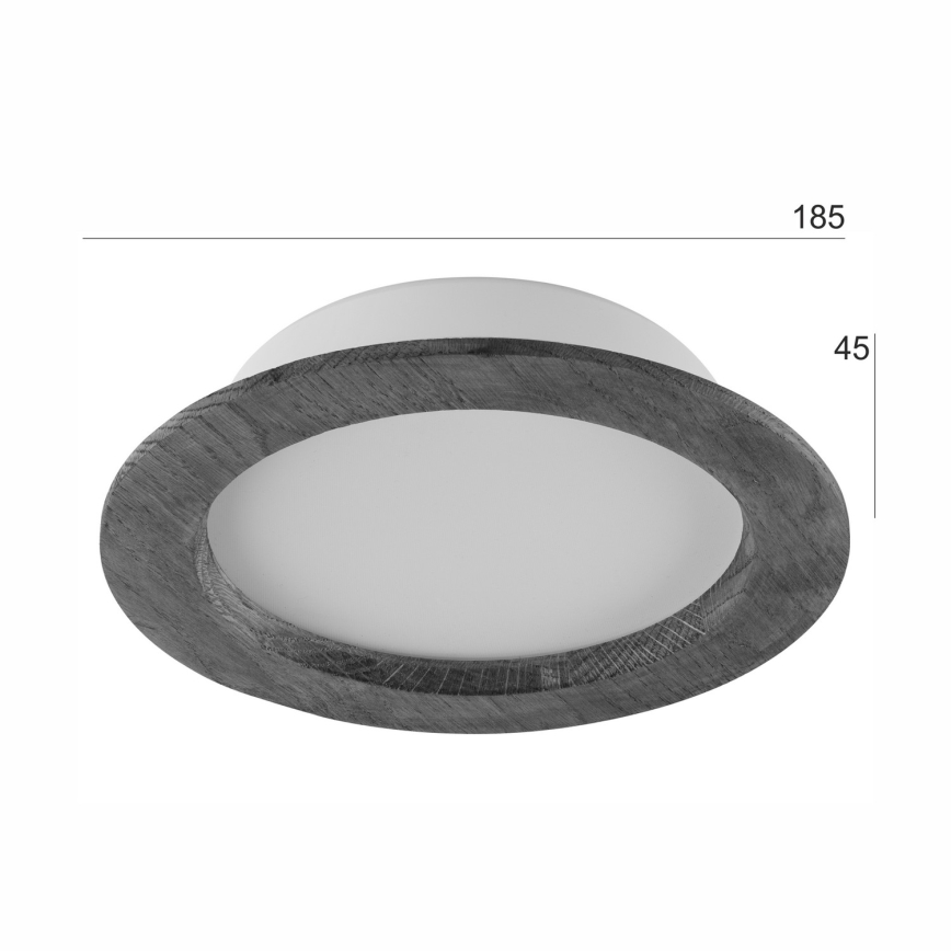 LED Recessed light WOODY SPOT LED/16,5W/230V 4000K oak ø 18,5 cm