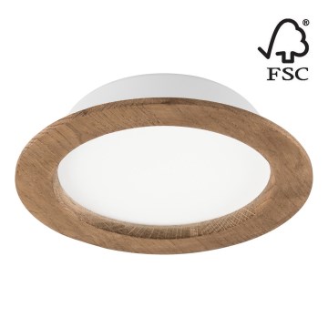 LED Recessed light WOODY SPOT LED/16,5W/230V 4000K walnut ø 18,5 cm