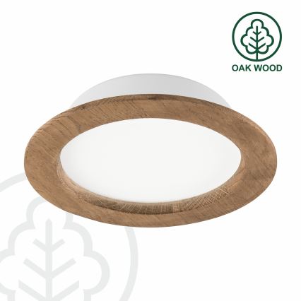 LED Recessed light WOODY SPOT LED/16,5W/230V 4000K walnut ø 18,5 cm