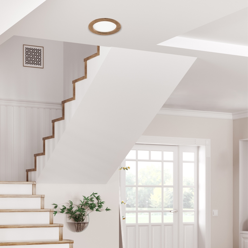 LED Recessed light WOODY SPOT LED/16,5W/230V 4000K walnut ø 18,5 cm