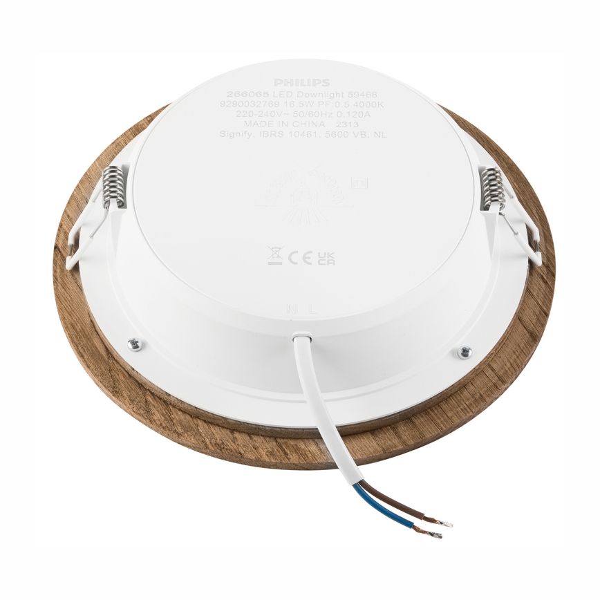 LED Recessed light WOODY SPOT LED/16,5W/230V 4000K walnut ø 18,5 cm