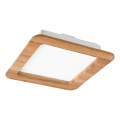 LED Recessed light WOODY SPOT LED/17W/230V 3000K oak 18,5x18,5 cm