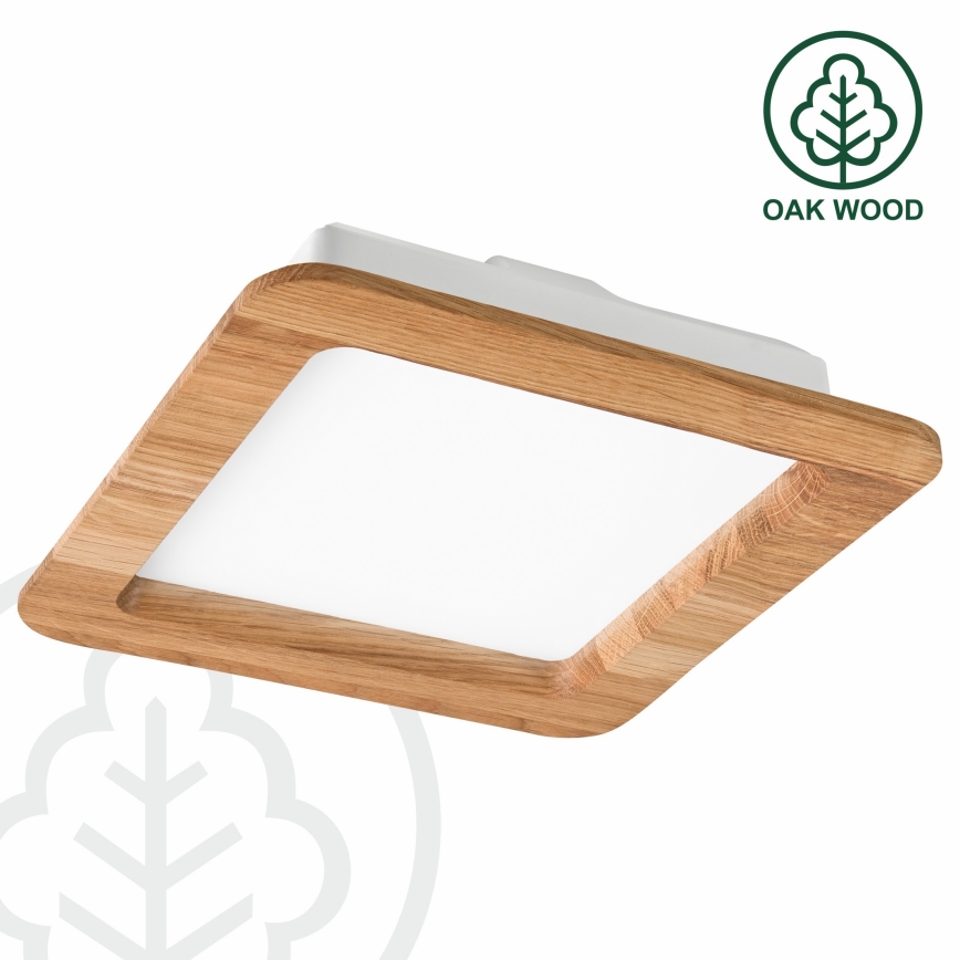 LED Recessed light WOODY SPOT LED/17W/230V 3000K oak 18,5x18,5 cm