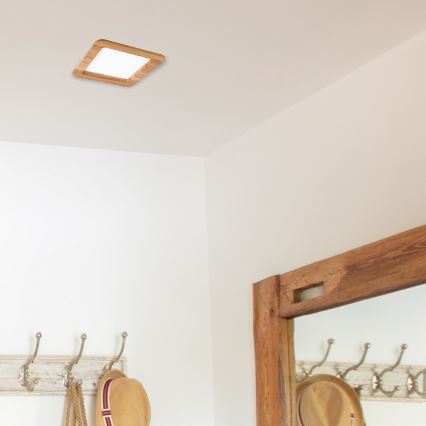 LED Recessed light WOODY SPOT LED/17W/230V 3000K oak 18,5x18,5 cm
