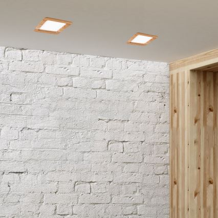 LED Recessed light WOODY SPOT LED/17W/230V 3000K oak 18,5x18,5 cm