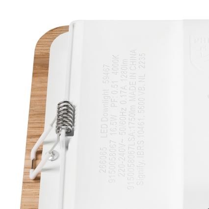 LED Recessed light WOODY SPOT LED/17W/230V 3000K oak 18,5x18,5 cm