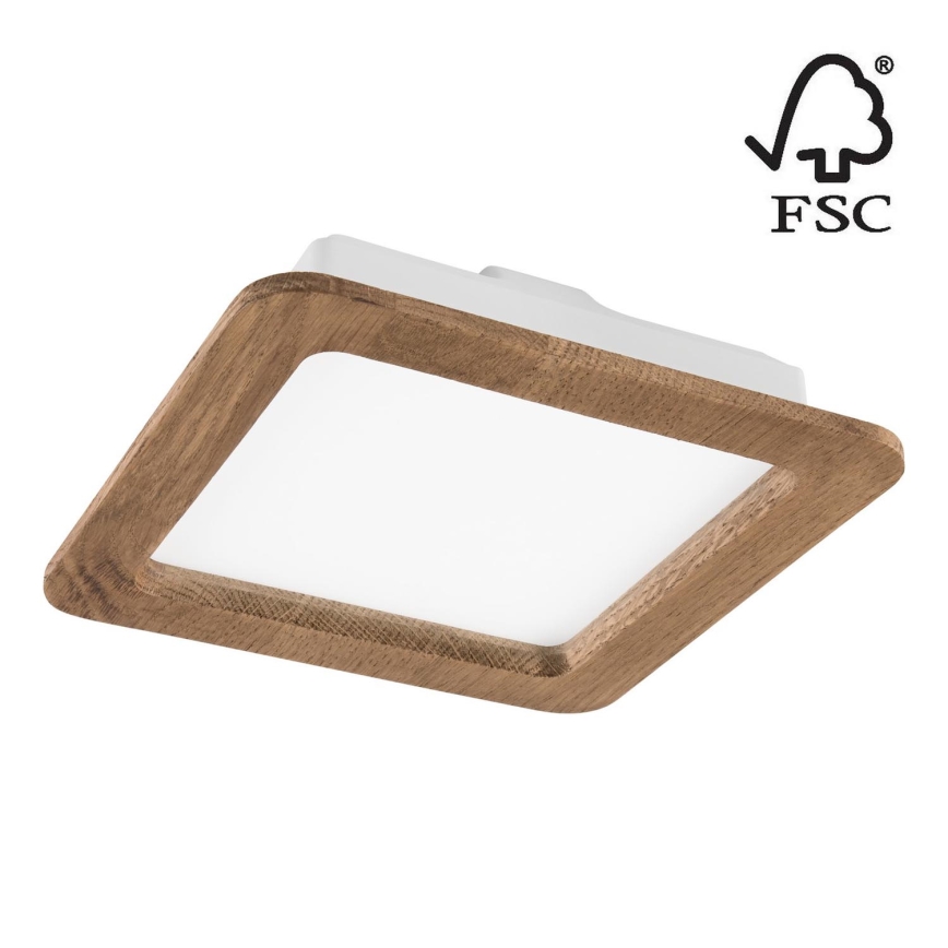 LED Recessed light WOODY SPOT LED/17W/230V 3000K walnut 18,5x18,5 cm