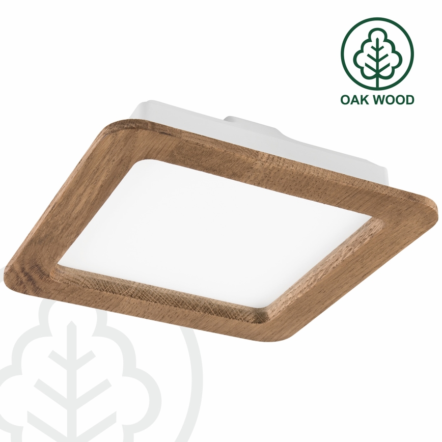 LED Recessed light WOODY SPOT LED/17W/230V 3000K walnut 18,5x18,5 cm