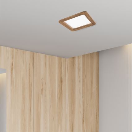 LED Recessed light WOODY SPOT LED/17W/230V 3000K walnut 18,5x18,5 cm